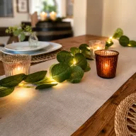 Babér girland Fényfűzér melegfehér, 2m, elemes, 20 led
