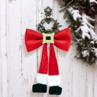 Karácsonyi Ajtódísz - masni, glitteres övcsattal - 25 x 40 cm   Karácsonyi Ajtódísz - masni, glitteres övcsattal - 25 x 40 cm