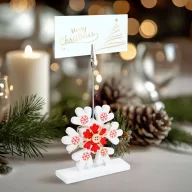   Ültetőkártya tartó - csipeszes - jégkristály - 8,8 x 8,8 cm