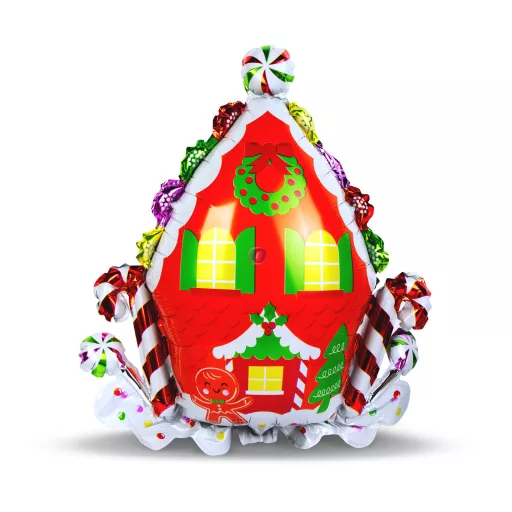 Karácsonyi lufi - alumínium fólia - mézeskalács - 67 x 71 cm