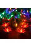 4 db-os LED-es mini mikulásvirág dekoráció - piros - elemes 7 cm
