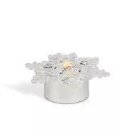   4 db-os LED-es jégkristály dekoráció - melegfehér - elemes 7 cm
