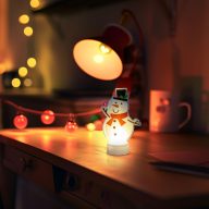 LED-es hóember dekoráció - melegfehér - elemes 10 cm LED-es hóember dekoráció - melegfehér - elemes 10 cm