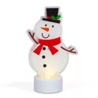 LED-es hóember dekoráció - melegfehér - elemes 10 cm
