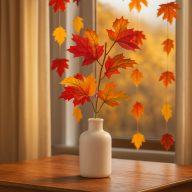 Őszi dekoráció - falevél - 30 cm - betűzős