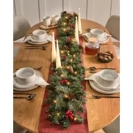   Luxury Fenyő girland díszített, led világítással 270 cm kül és beltérre Premium HQ