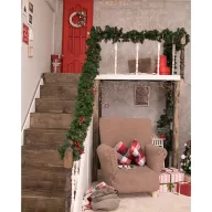   Luxury Fenyő girland díszített, led világítással 270 cm kül és beltérre Premium HQ