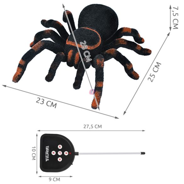 Óriás távirányítós pók 25 cm Élethű szörnyeteg tuti rémület