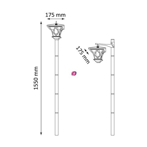 2in1 Deconline szolár kandeláber 155 cm leszúrható