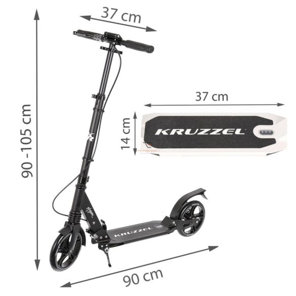 Kruzzel Prémium roller tárcsafékes,  alumínium, dupla felfüggesztés, Kézifék Hyperion B