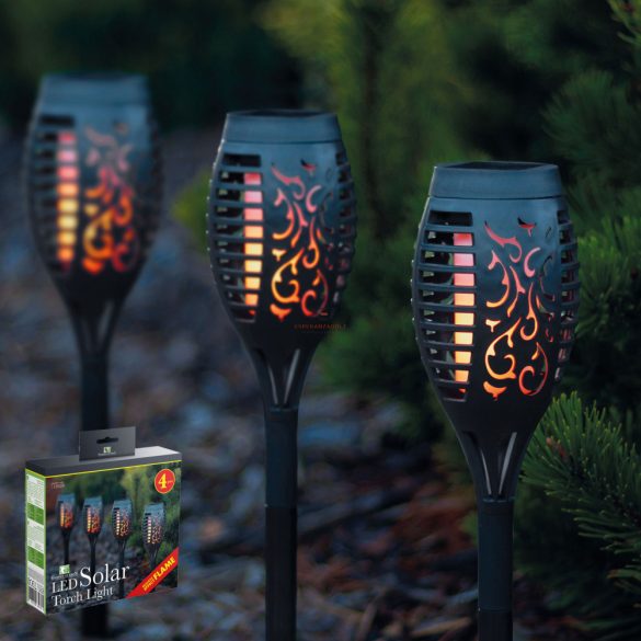 Lángokat imitáló szolár LED lámpa 4 db-os szett 51 cm