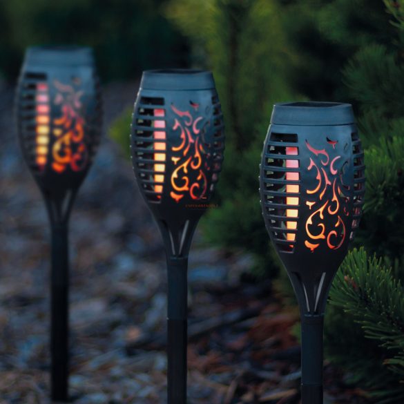 Lángokat imitáló szolár LED lámpa 4 db-os szett 51 cm