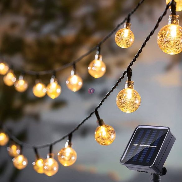 XL Napelemes vintage kristály led fényfüzér 12  m 100 LED