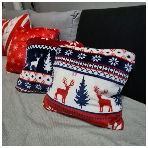 Karácsonyi skandináv mintás pléd 160x200 cm + 2 párnahuzat