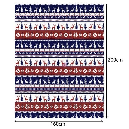 Karácsonyi skandináv mintás pléd 160x200 cm + 2 párnahuzat