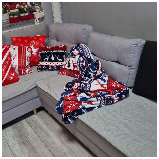 Karácsonyi skandináv mintás pléd 160x200 cm + 2 párnahuzat