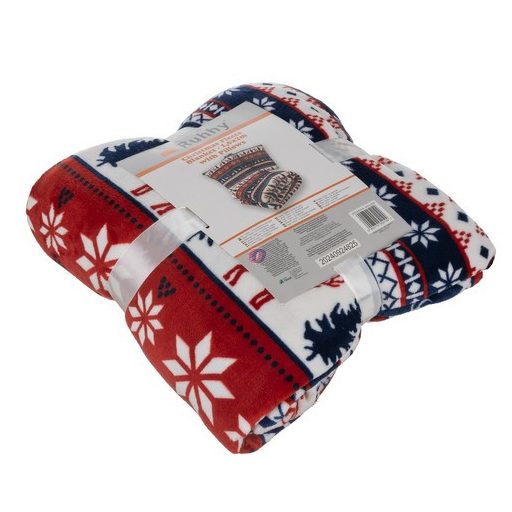 Karácsonyi skandináv mintás pléd 160x200 cm + 2 párnahuzat