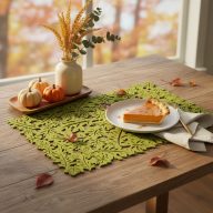 Őszi tányéralátét - filc, zöld- 44,5 x 28,5 cm Őszi tányéralátét - filc, zöld- 44,5 x 28,5 cm