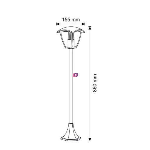 Polux IGMA Kültéri állólámpa, lámpaoszlop 88 cm IP44