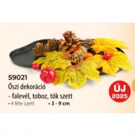 Őszi dekoráció - falevél, toboz, tök szett - 4 féle