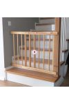 Baba biztonsági rács babarács állítható 72-122cm natúr fa