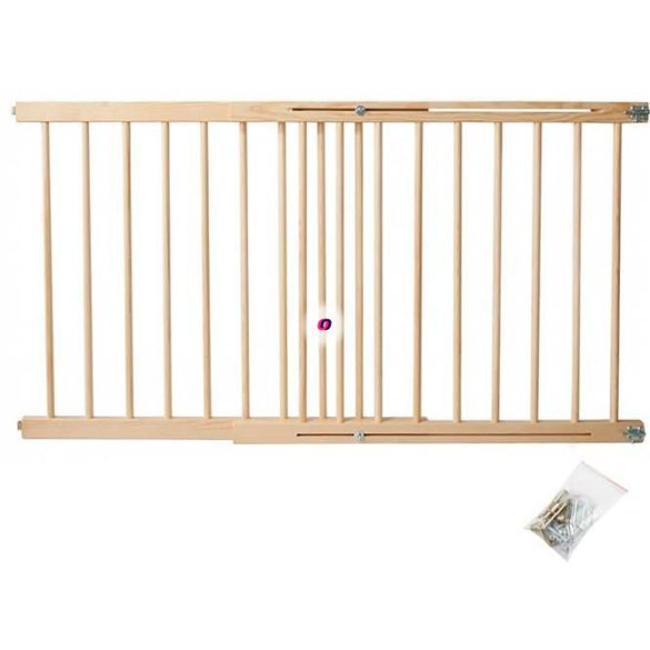 Baba biztonsági rács babarács állítható 72-122cm natúr fa