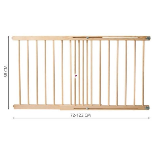 Baba biztonsági rács babarács állítható 72-122cm natúr fa