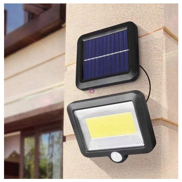 100 LED napelemes reflektor lámpa, mozgásérzékelővel