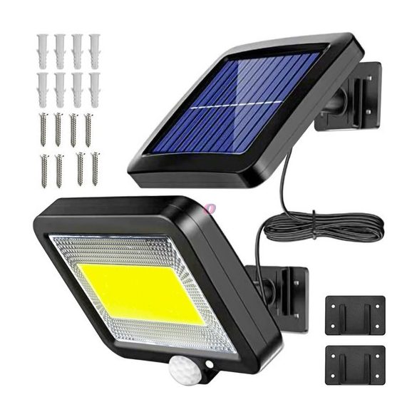 100 LED napelemes reflektor lámpa, mozgásérzékelővel