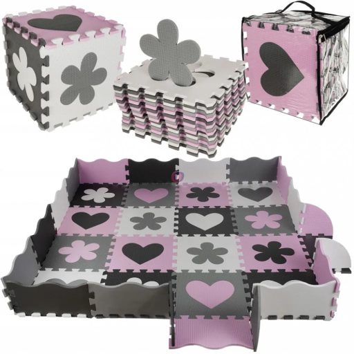 Habtapi játszószőnyeg, hab szivacs Puzzle pasztel 9 db-os