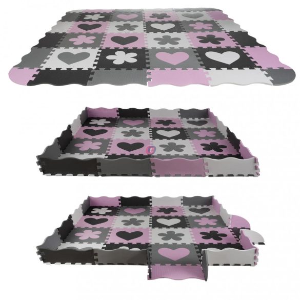 Habtapi játszószőnyeg, hab szivacs Puzzle pasztel 9 db-os