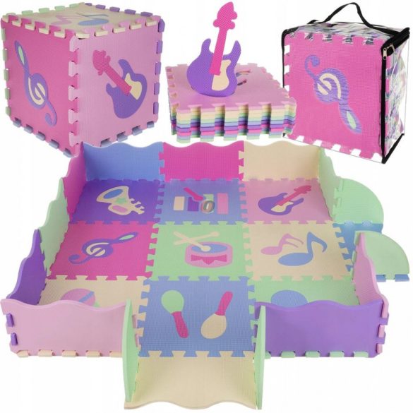 Habtapi játszószőnyeg, hab szivacs Puzzle pasztel 9 db-os