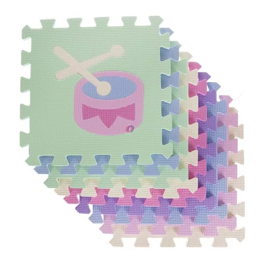 Habtapi játszószőnyeg, hab szivacs Puzzle pasztel 9 db-os
