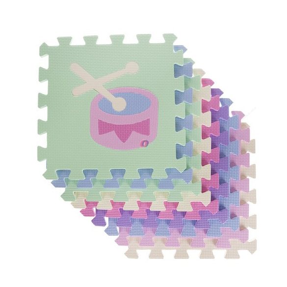 Habtapi játszószőnyeg, hab szivacs Puzzle pasztel 9 db-os