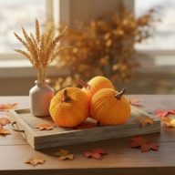   Őszi Dekor tök szett - csipeszes - narancssárga - 3 db / csomag