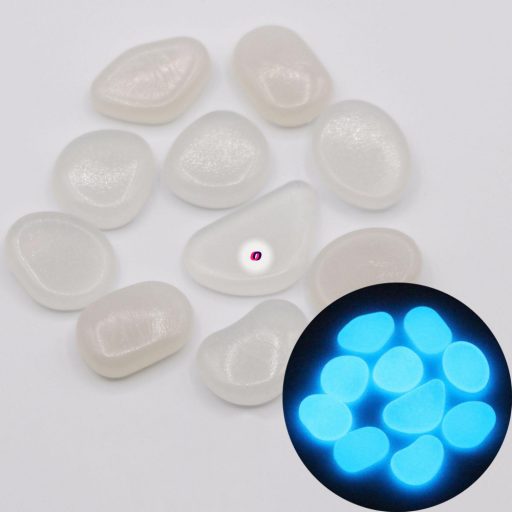 Világító kövek foszforeszkáló fluoreszkáló kavics fehér 100 db-os szett