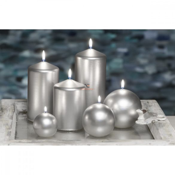 Adventi gyertya 4db ezüst metál 40x70mm