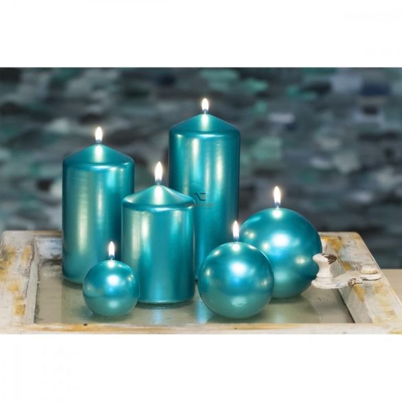 Adventi gyertya 4db türkíz metál 40x70mm