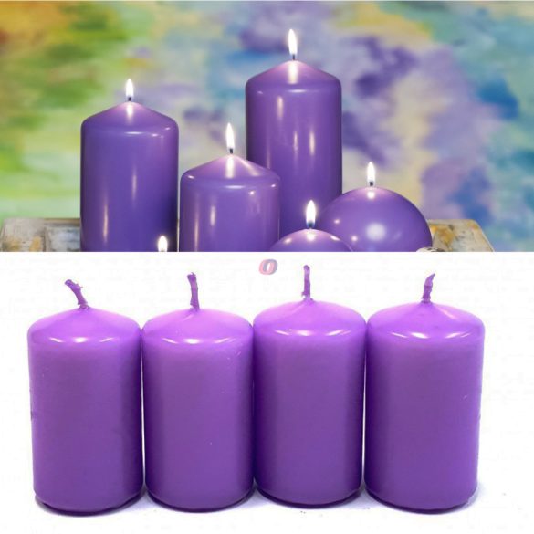 Adventi gyertya lila 4db-os szett 40x70mm