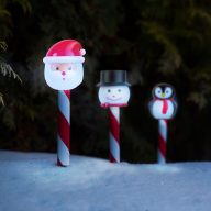   Karácsonyi szolár lámpa - Mikulás, hóember, pingvin - 36,5 - 1db