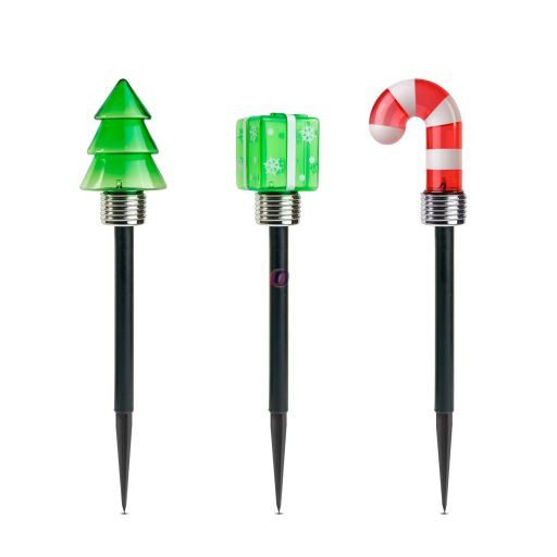 Karácsonyi szolár lámpa - ajándék, fenyőfa, cukorbot - 37  cm 1 db