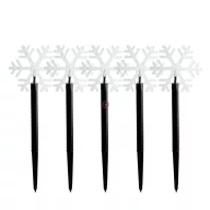   5 db-os Karácsonyi lámpa - 5 LED - jégkristály - 34,5 cm - melegfehér - 3 X AA