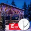 15m Kültéri LED-es jégcsap fényfüggöny 600 LED, színes 8 program