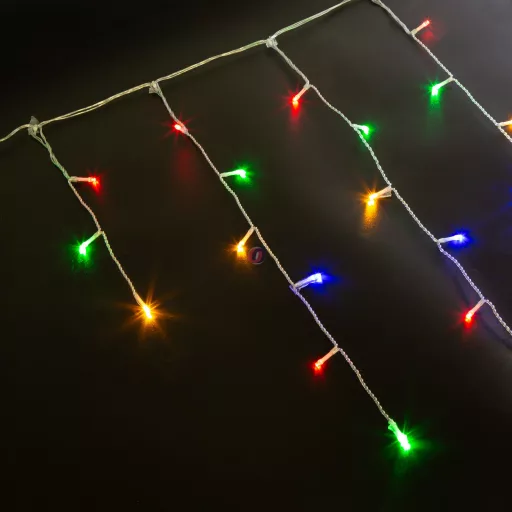 15m Kültéri LED-es jégcsap fényfüggöny 600 LED, színes 8 program