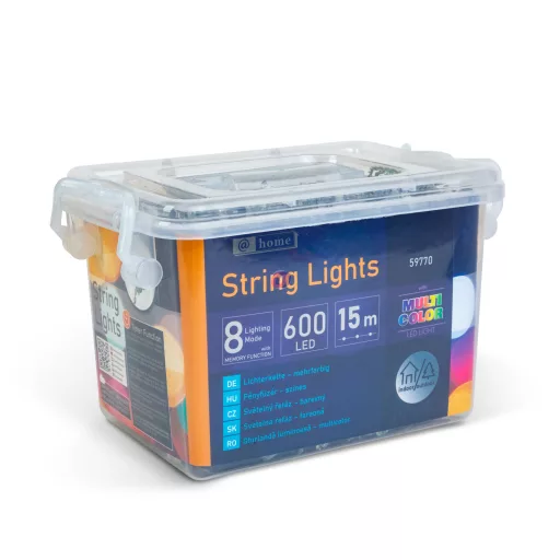 15m Kültéri LED-es jégcsap fényfüggöny 600 LED, színes 8 program