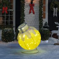   Óriás gömb dísz - 60 LED - 60 x 83 cm - arany - 100-200V AC - világító dekoráció