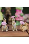 Nyuszi figura rózsával 8,5cm 3 féle vegyes kivitel