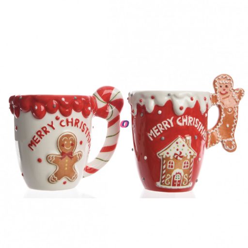 Luxury Karácsonyi mintás bögre "Mézi" kerámia 13 cm 2 f.