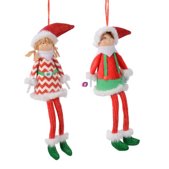 Luxury Karácsonyi Elf manó Fiú és lány 23 cm 2 féle