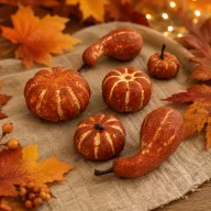 Mini dekor tök mix, narancs árnyalatok, 4–5 cm, 6 db